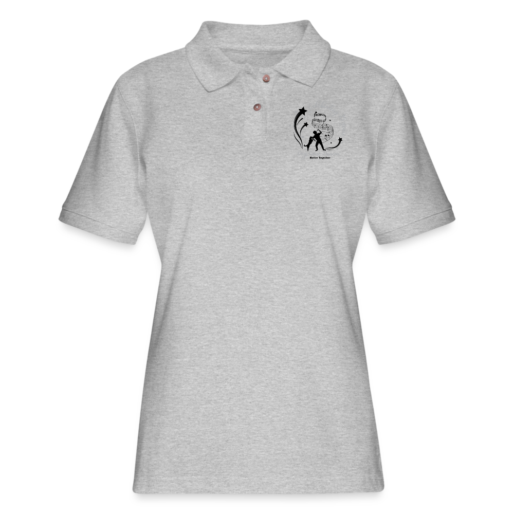 Dogs Gone Dancin' Women's Pique Polo Shirt - heather gray