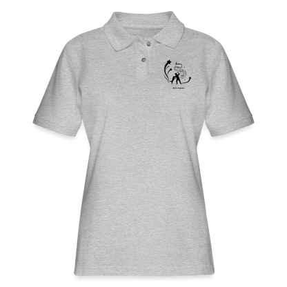 Dogs Gone Dancin' Women's Pique Polo Shirt - heather gray