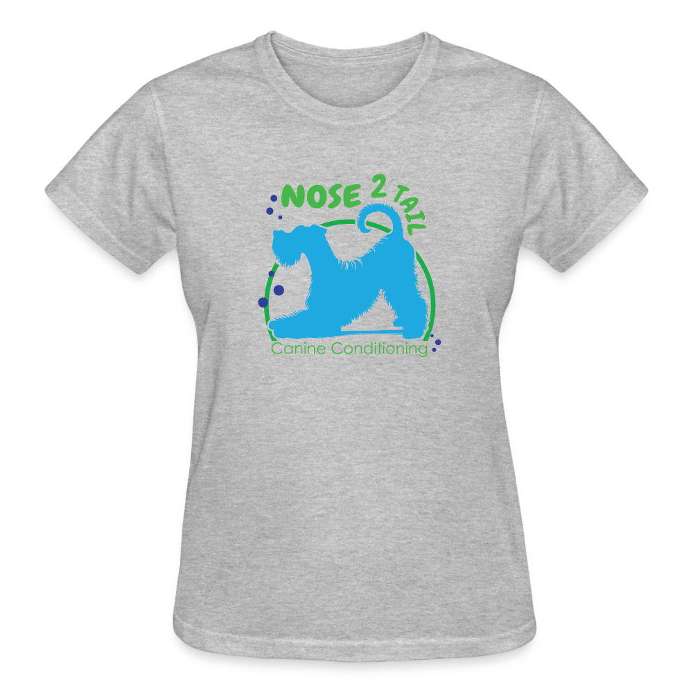 NOSE TO TAIL  Cotton Ladies T-Shirt - heather gray