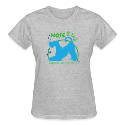 NOSE TO TAIL  Cotton Ladies T-Shirt - heather gray