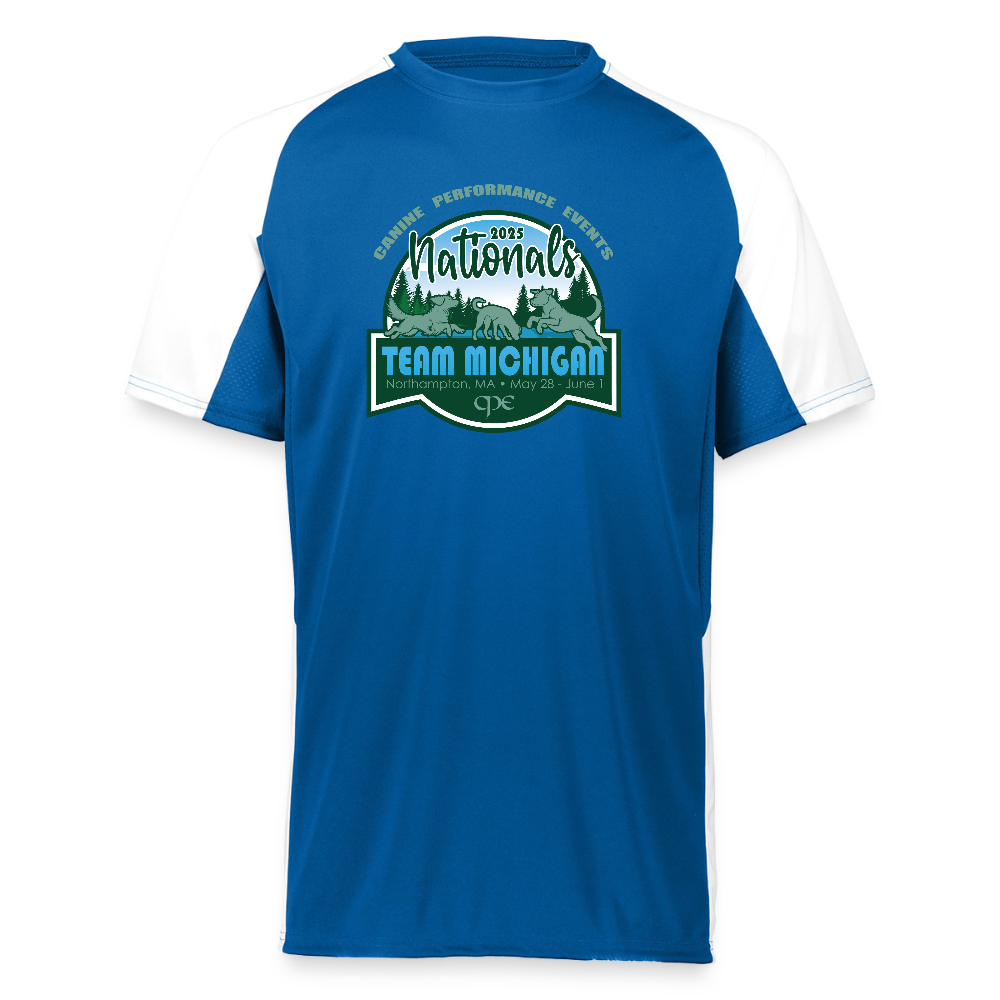 CPE TEAM MICHIGAN Augusta Sportswear Adult Cutter Jersey - power blue/white