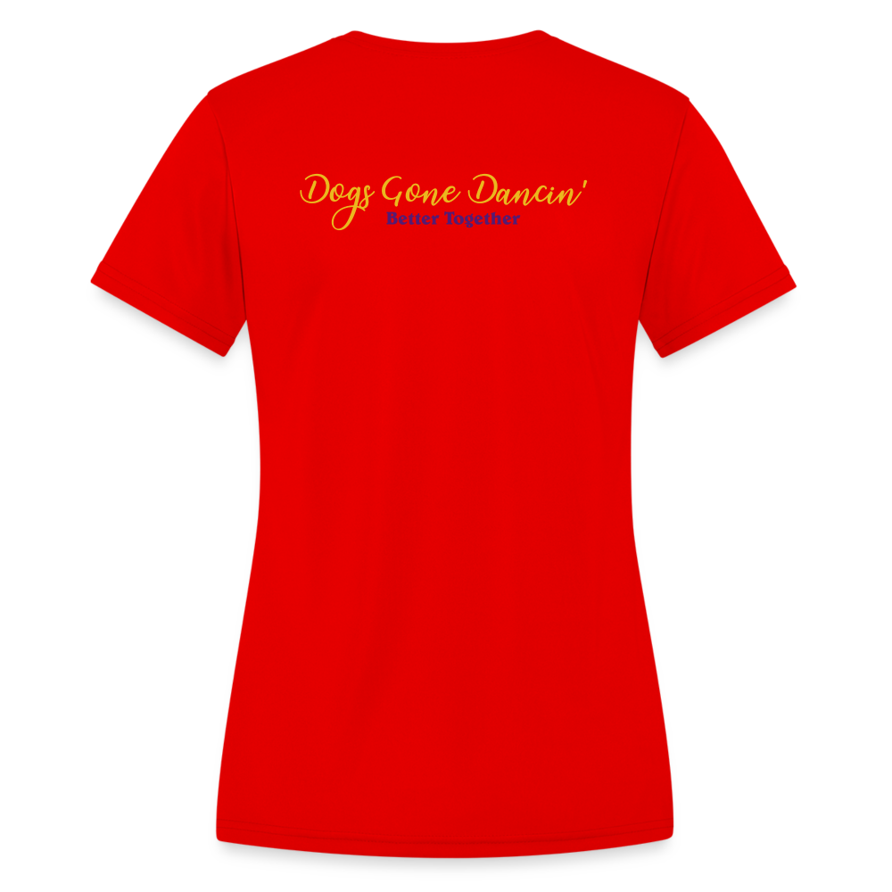 Dogs Gone Dancin' - Women's Moisture Wicking Performance T-Shirt - red