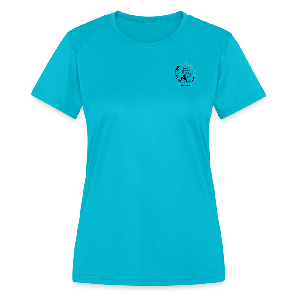 Black Dogs Gone Dancin' - Women's Moisture Wicking Performance T-Shirt - turquoise