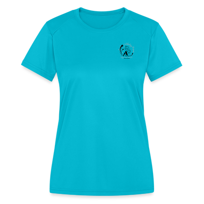 Black Dogs Gone Dancin' - Women's Moisture Wicking Performance T-Shirt - turquoise