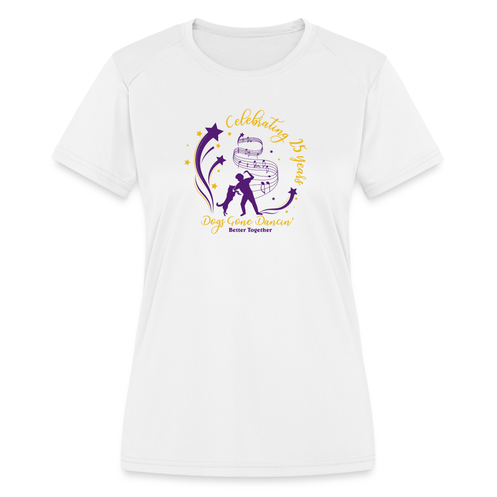 Dogs Gone Dancin' - Women's Moisture Wicking Performance T-Shirt - white