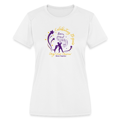 Dogs Gone Dancin' - Women's Moisture Wicking Performance T-Shirt - white