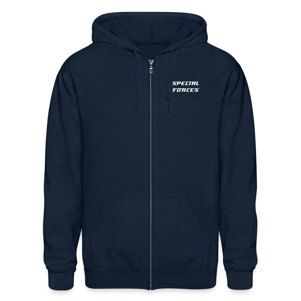 SPECIAL FORCES FLYBALL  Gildan Heavy Blend Adult Zip Hoodie - navy