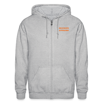 MISSION UPROAR Gildan Heavy Blend Adult Zip Hoodie - heather gray