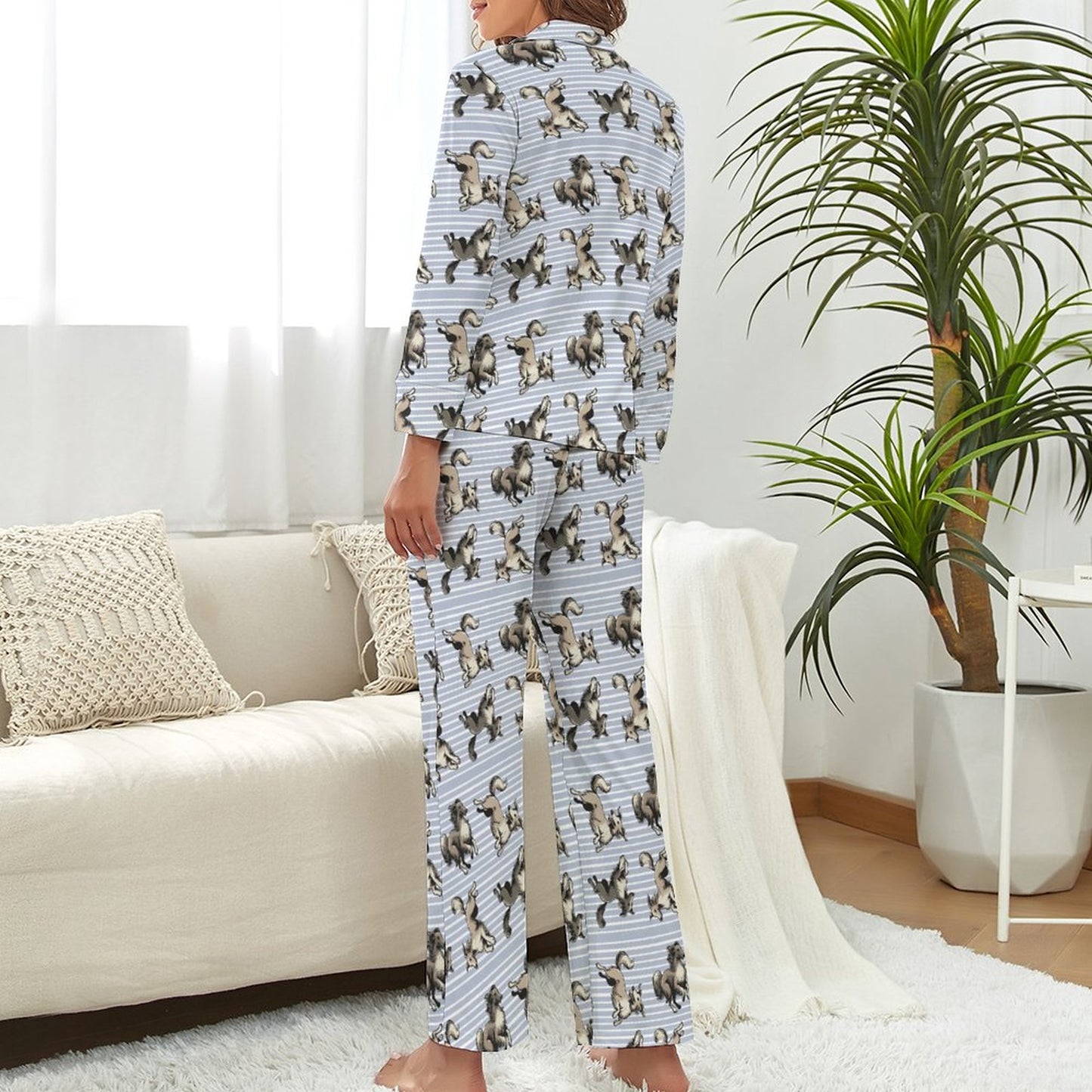 WINDSPRITE  - Silken Windhound  Pattern   Satin Pajama Set