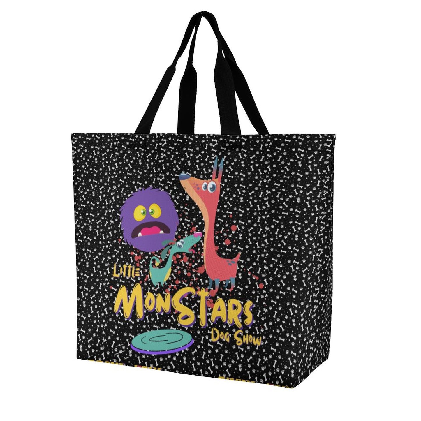 LITTLE MONSTERS Large One Shoulder Shopping Bag (All-Over Printing)