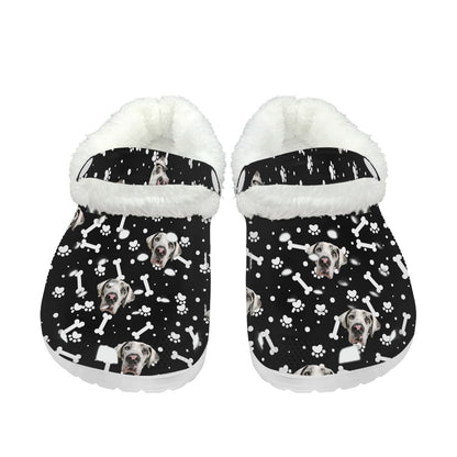 FACE w PAWS-n-BONES Fuzzy SLIP ON SHOES