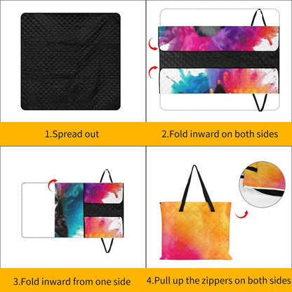 Foldable Zipper Picnic Mat- 60"×60"/ 150x150cm
