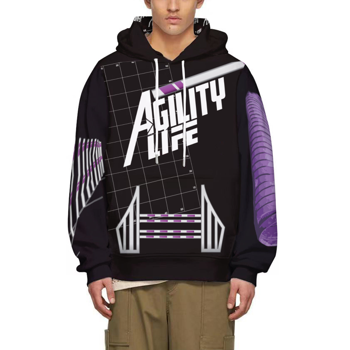 AGILITY LIFE BLACK HOODIE COTTON