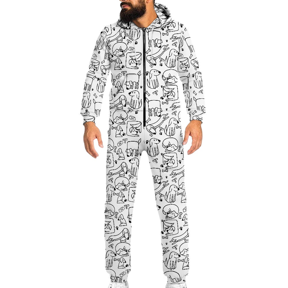 Women's hooded long sleeve jumpsuit