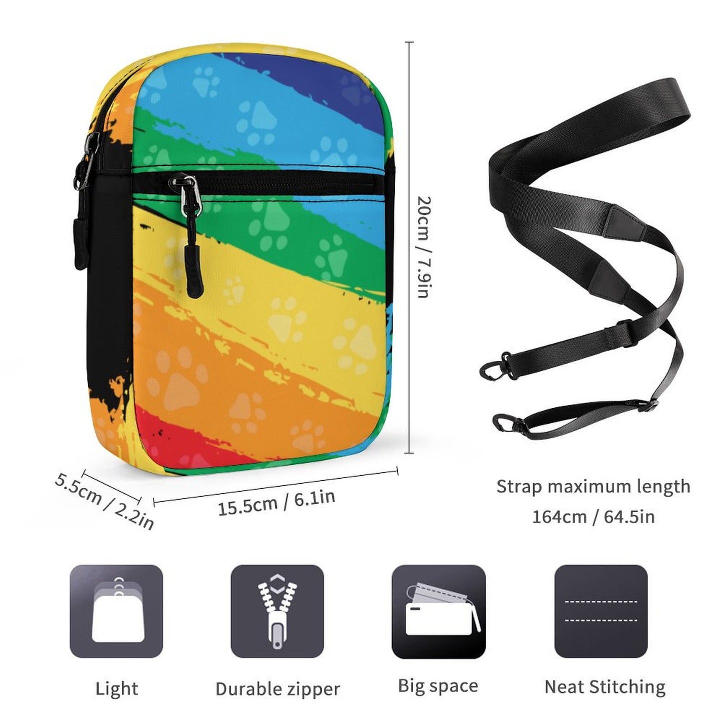 RAINBOW PAWS Small Messenger Bag