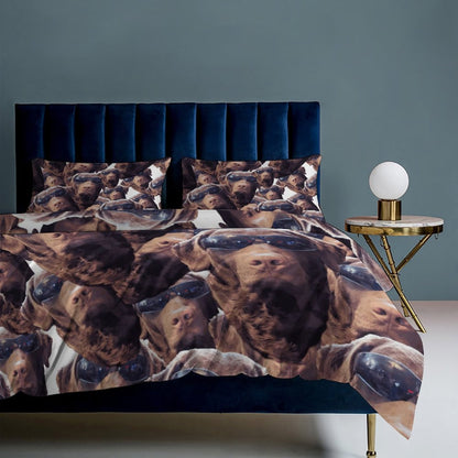 FOXY LADY _ LAB _ COLLAGE FACE DESIGN - 3-Piece Bedding Set-86"×70"/ 218×177cm (Dual-sidede Printing)