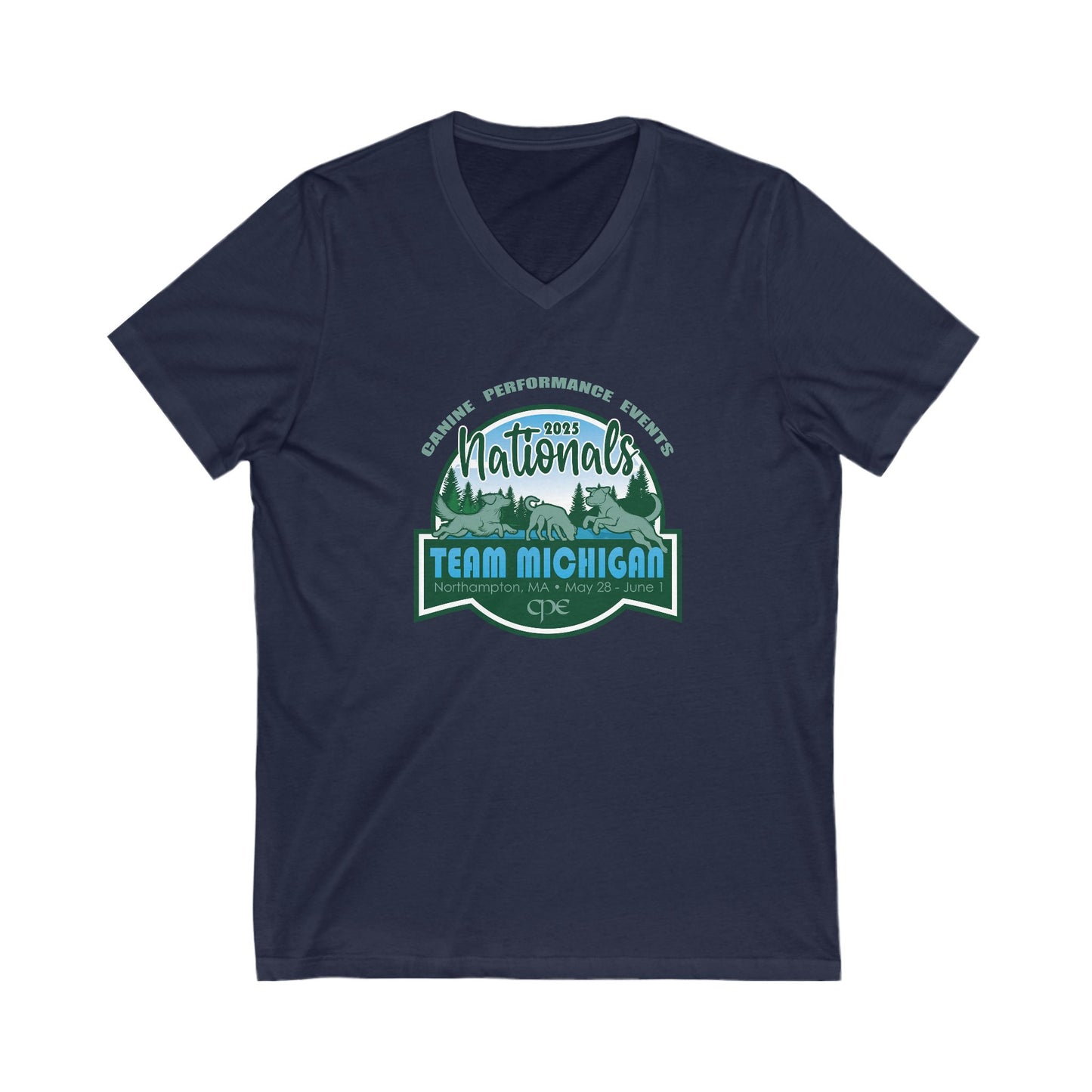 CPE TEAM MICHIGAN Unisex Jersey Short Sleeve V-Neck Tee