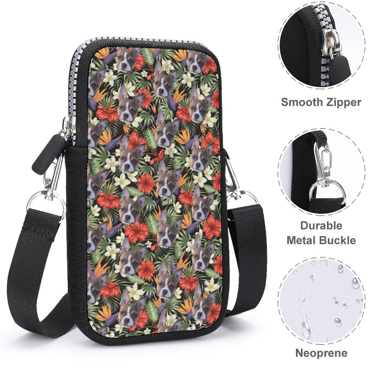 HAWAIIAN STYLE FACE - Cell Phone Crossbody Pouch