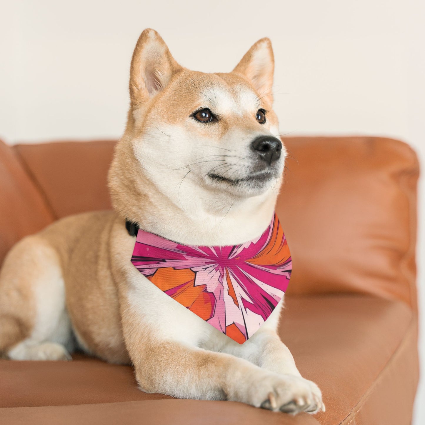 PINK ORANGE #1 Pet Bandana Collar