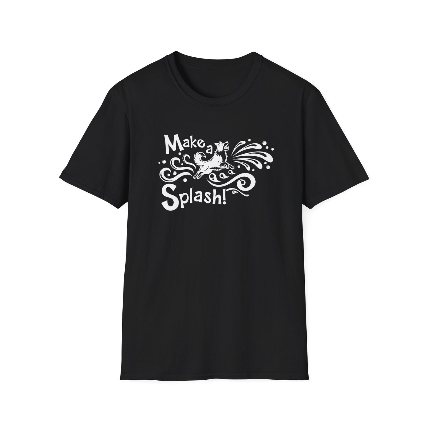 MAKE A SPLASH - BORDER COLLIE Unisex Softstyle T-Shirt