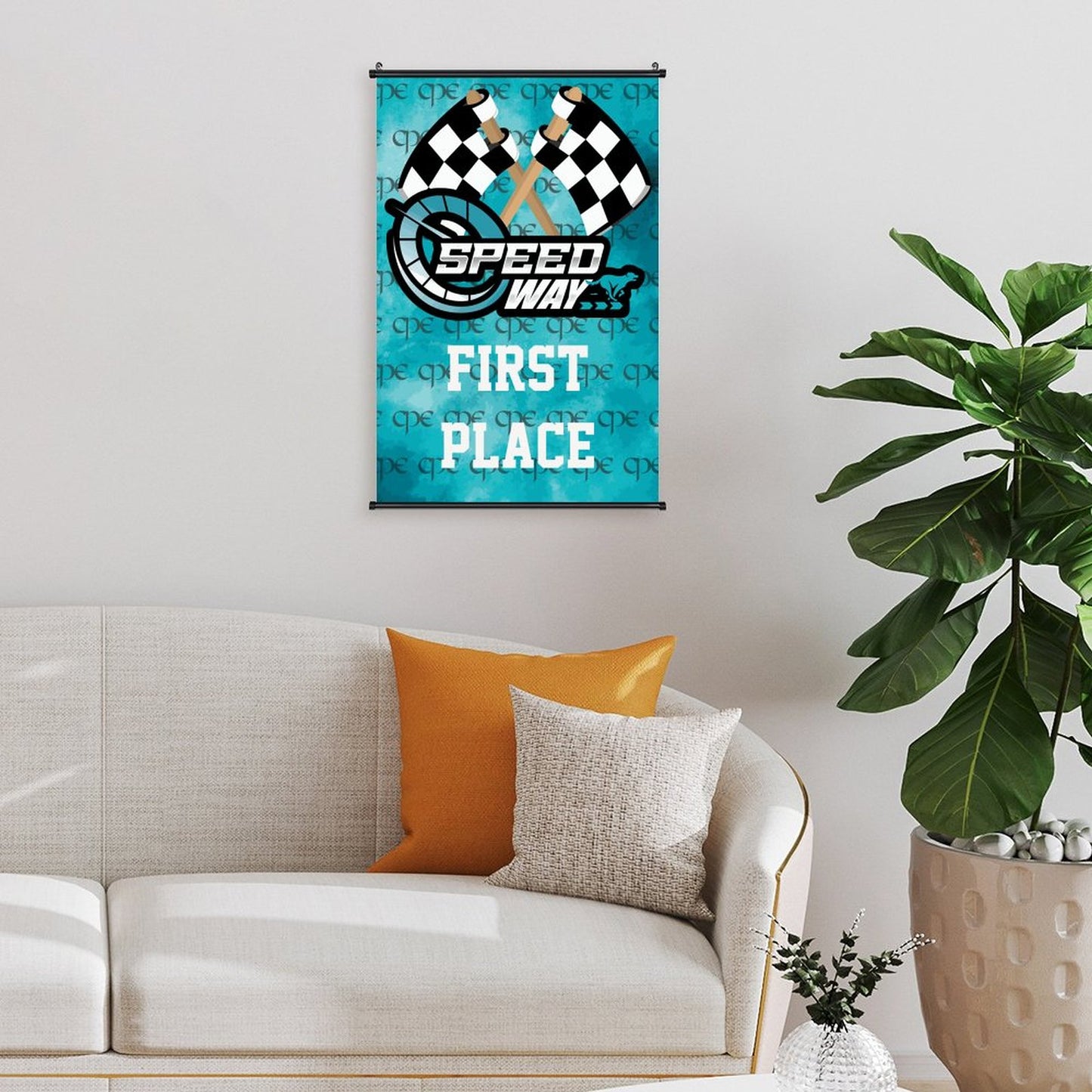 CPE SPEEDWAY AWARD Canvas Hanging Poster with Scrolls-16"x24"