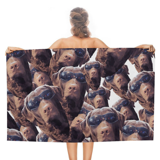 FOXY LADY _ LAB _ COLLAGE FACE DESIGN - 
Beach Towel for Adults (All-Over Printing)