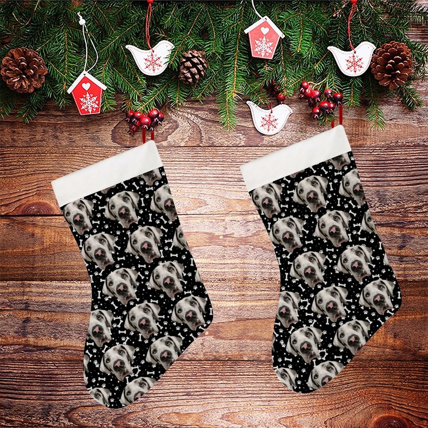 FACE w PAWS-n-BONES Christmas Stocking