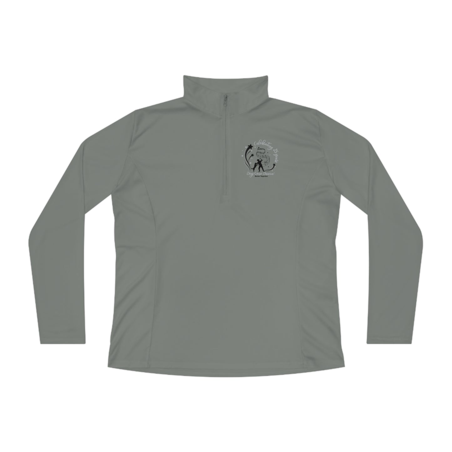 Silver -  Dogs Gone Dancin' Ladies Quarter-Zip Pullover