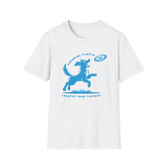 Throwing Plastic is Cheaper than Therapy -3Dog  Unisex Softstyle T-Shirt