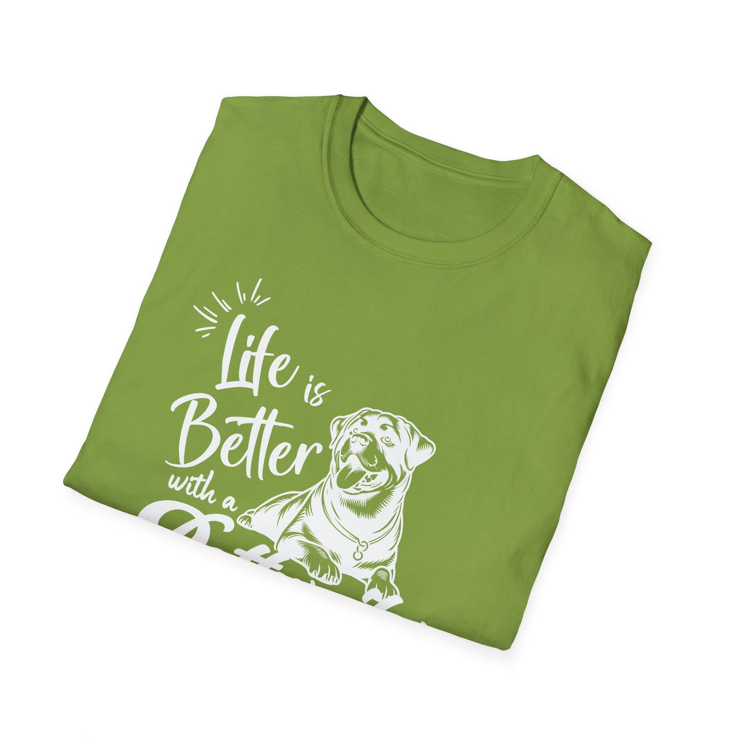 LIFE IS BETER ROTTWEILER Unisex Softstyle T-Shirt