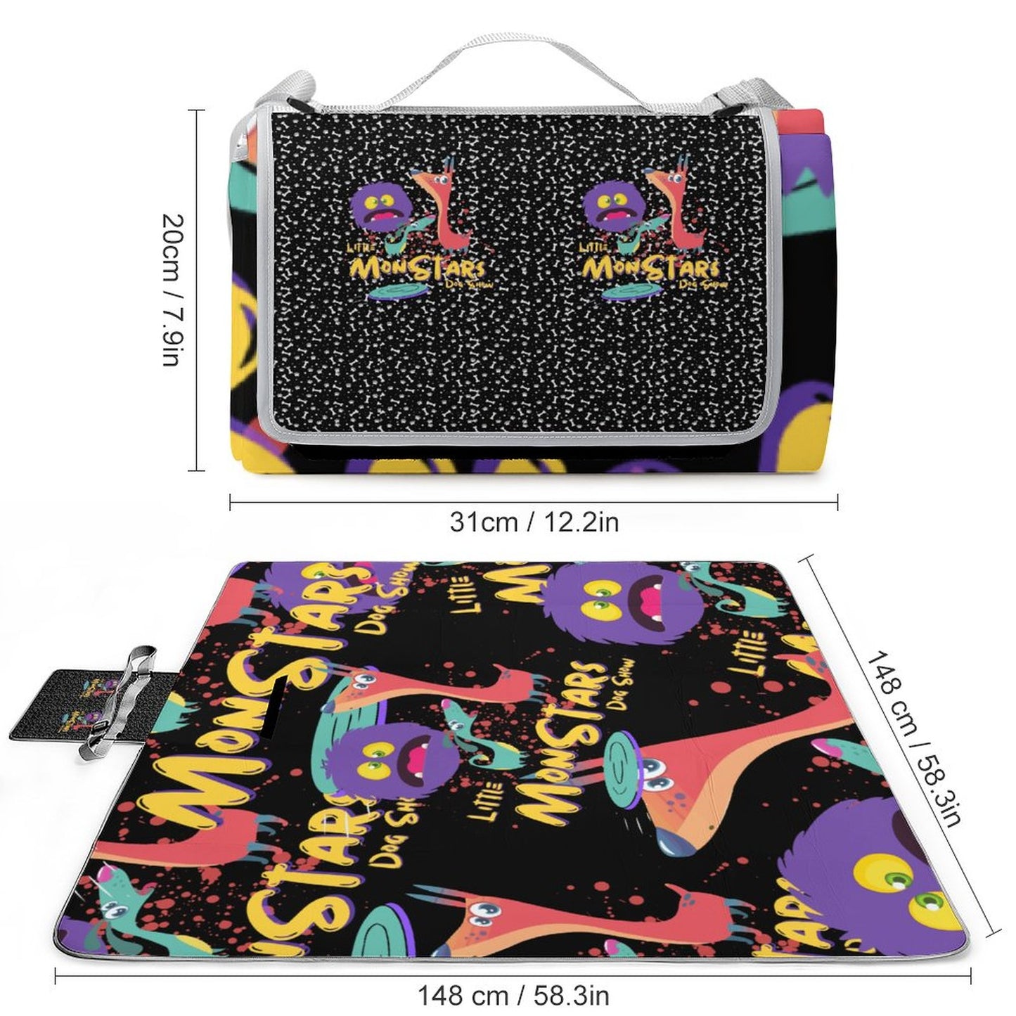 LITTLE MONSTERS Square Picnic Mat Q003