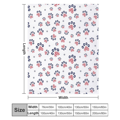 PATRIOTIC - PAWS-N-STARS Flannel Blanket-50"x60"