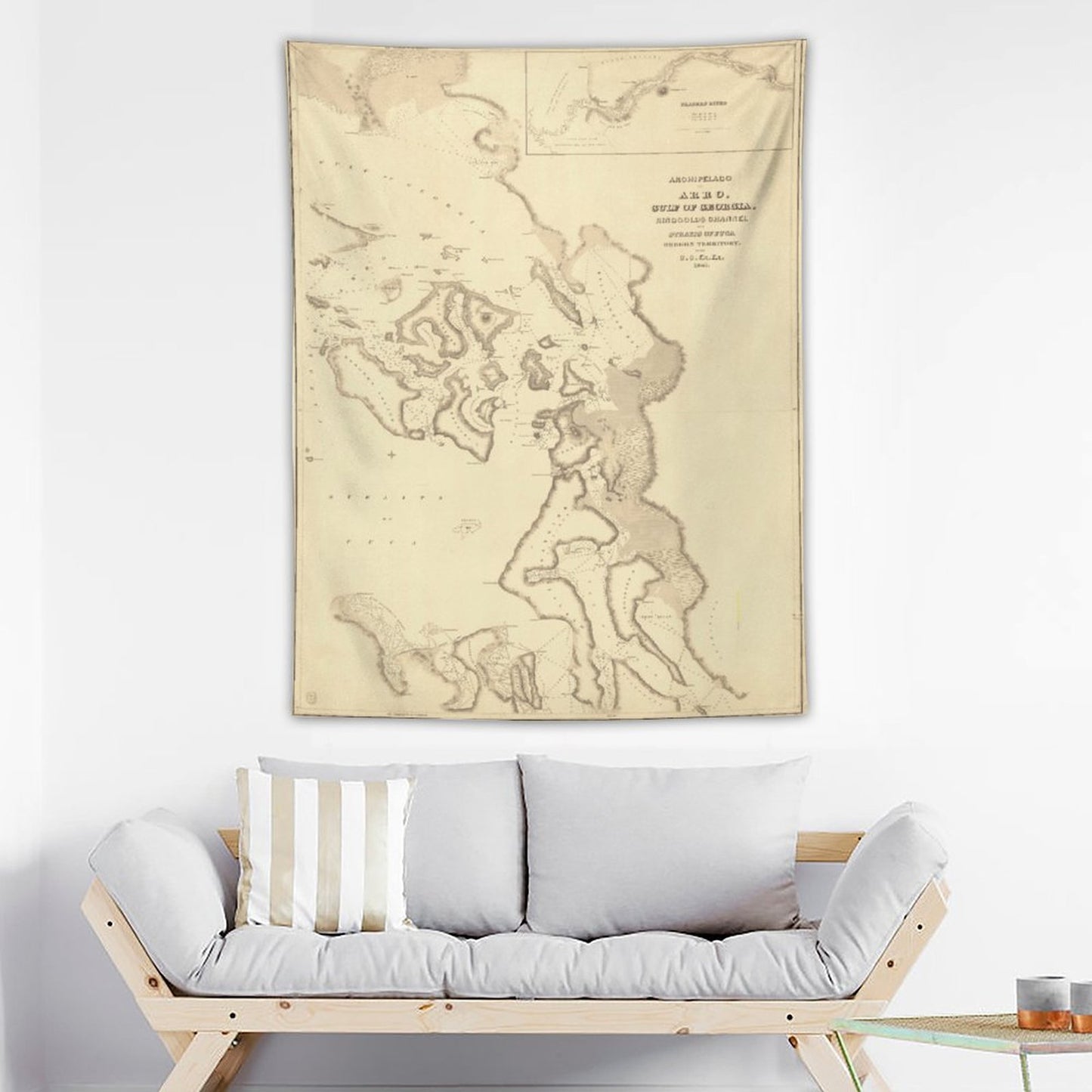 Wall Art with Vertical Tapestry