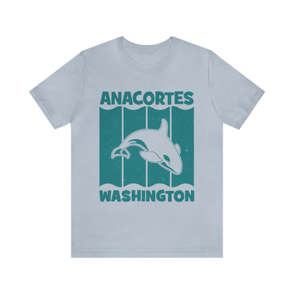 TEAL ANACORTES WHALE  Unisex Jersey Short Sleeve Tee