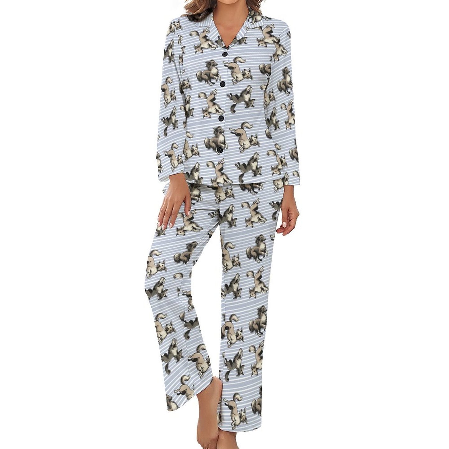 WINDSPRITE  - Silken Windhound  Pattern   Satin Pajama Set