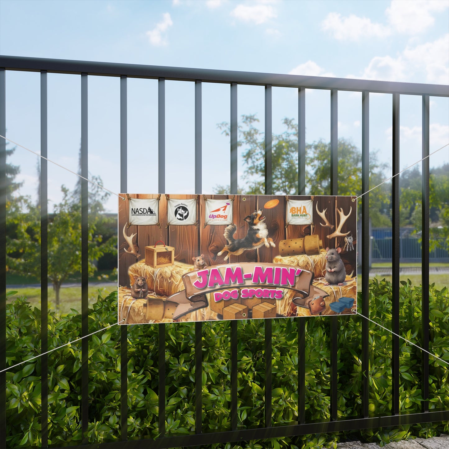 jam in dog Matte Banner