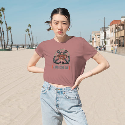 ANACORTES CRAB Women's Flowy Cropped Tee