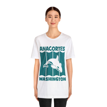 TEAL ANACORTES WHALE  Unisex Jersey Short Sleeve Tee