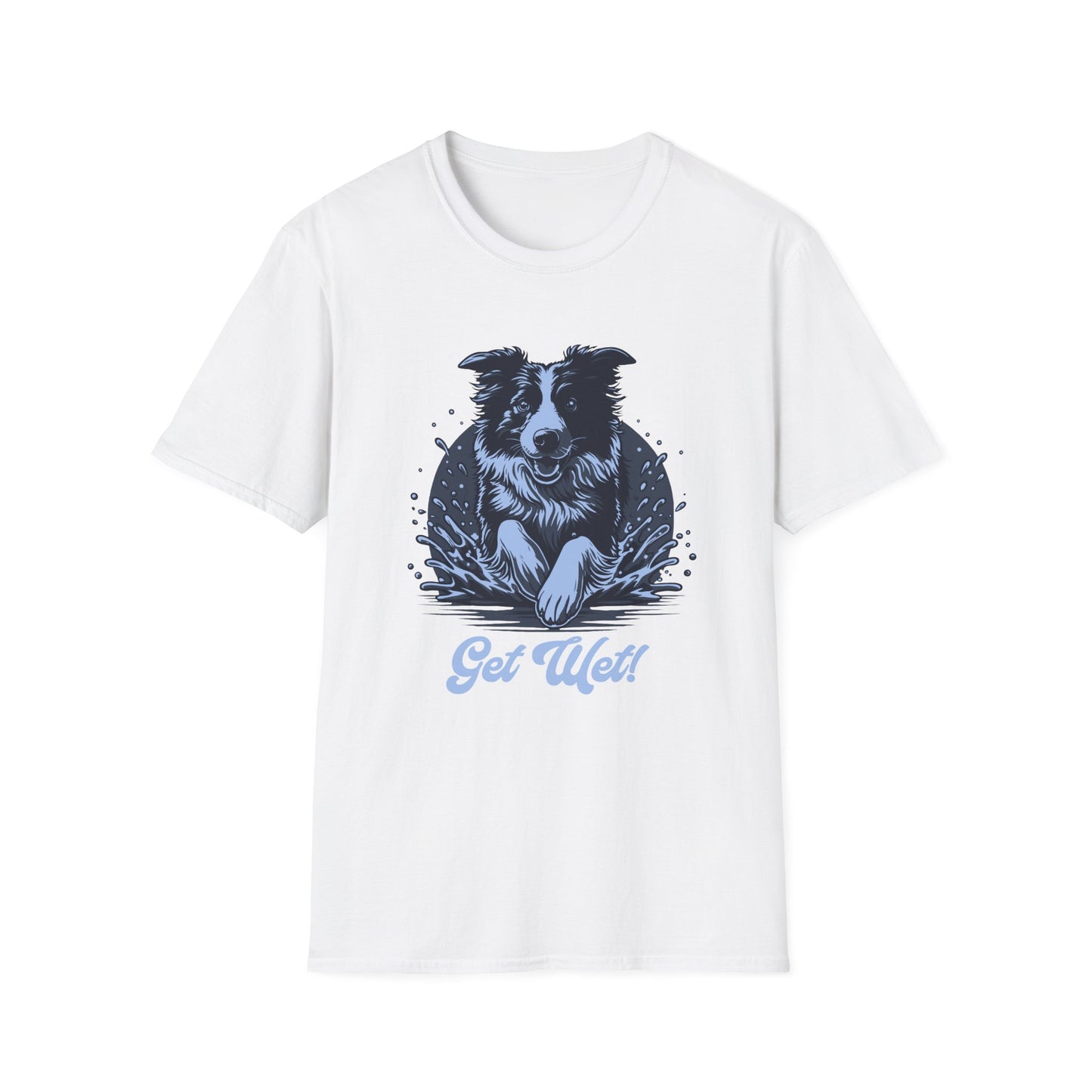 GET WET -  BORDER COLLIE Unisex Softstyle T-Shirt