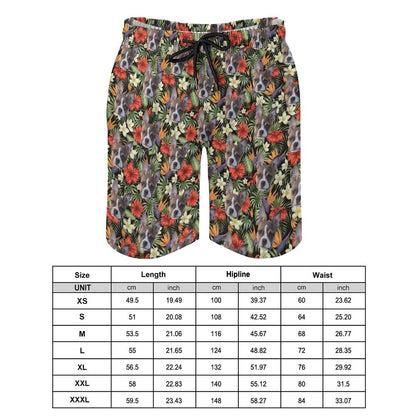 HAWAIIAN STYLE FACE - Men's Beach Shorts with Pockets