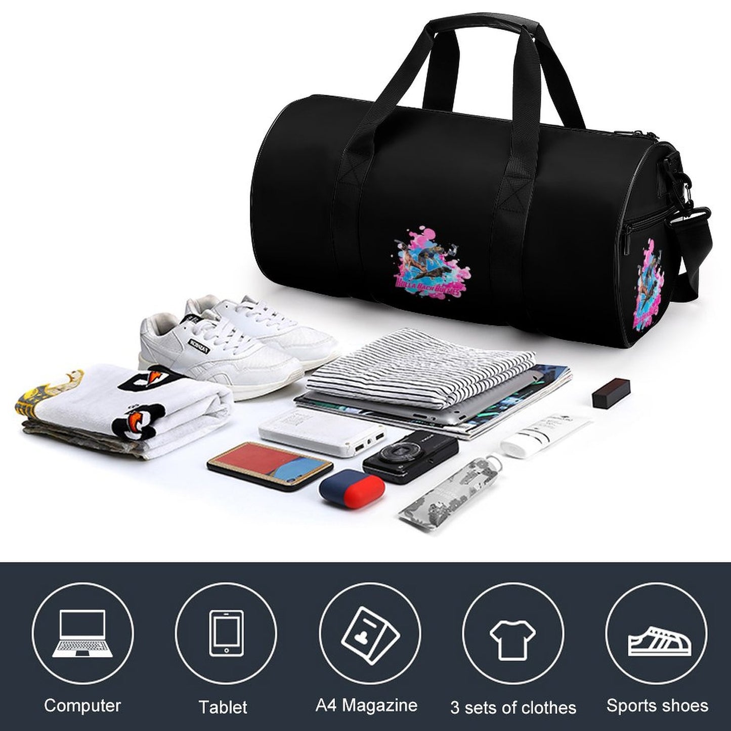 HOLLA BACK BULLIES Foldable Duffel Gym Bag Q006