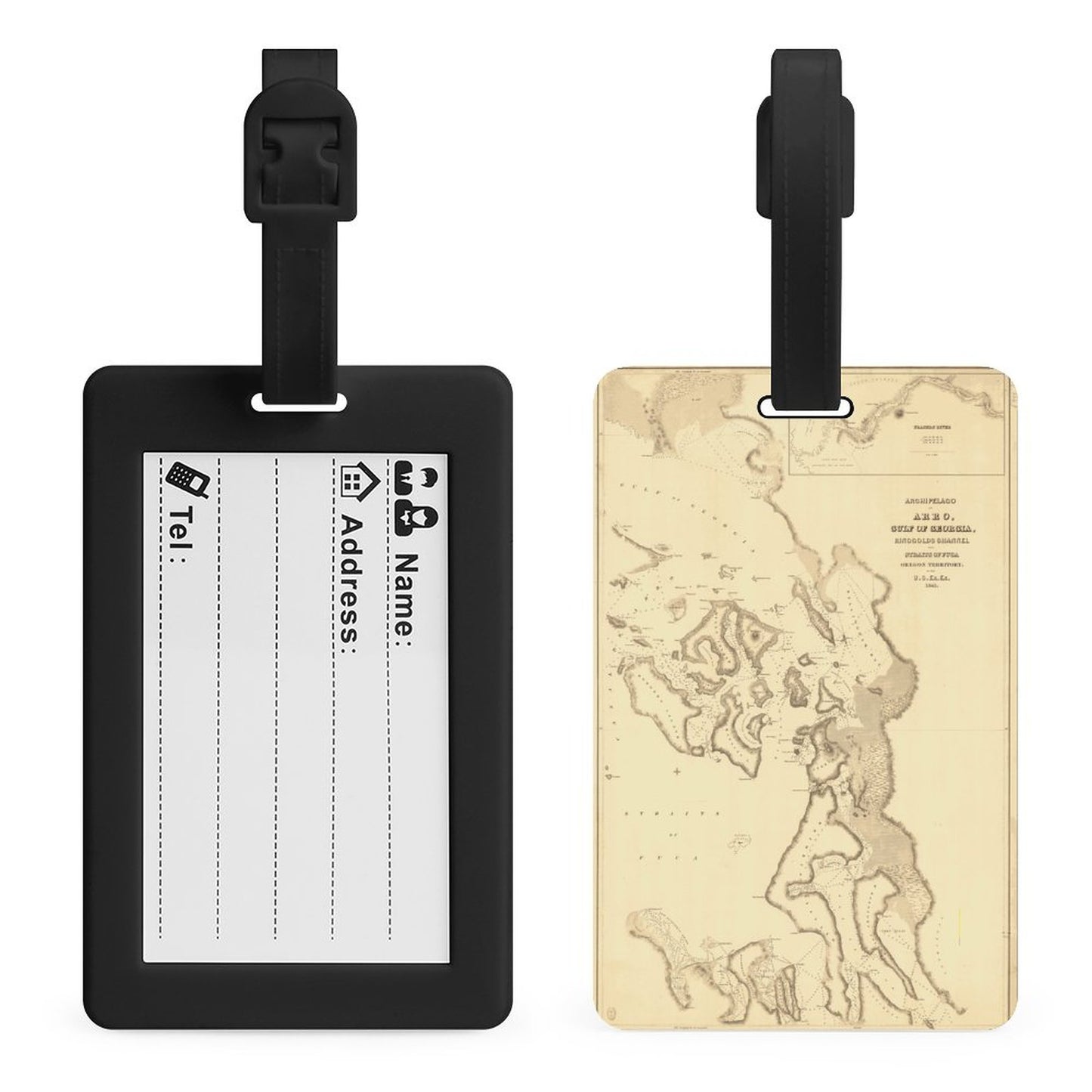 Full-Printed Luggage Tag with Black Hanging Loop