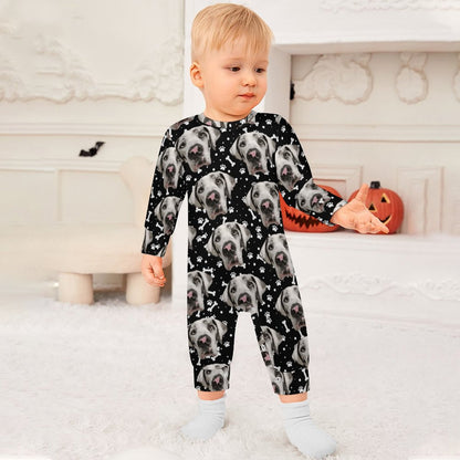 FACE w PAWS-n-BONES Baby Romper