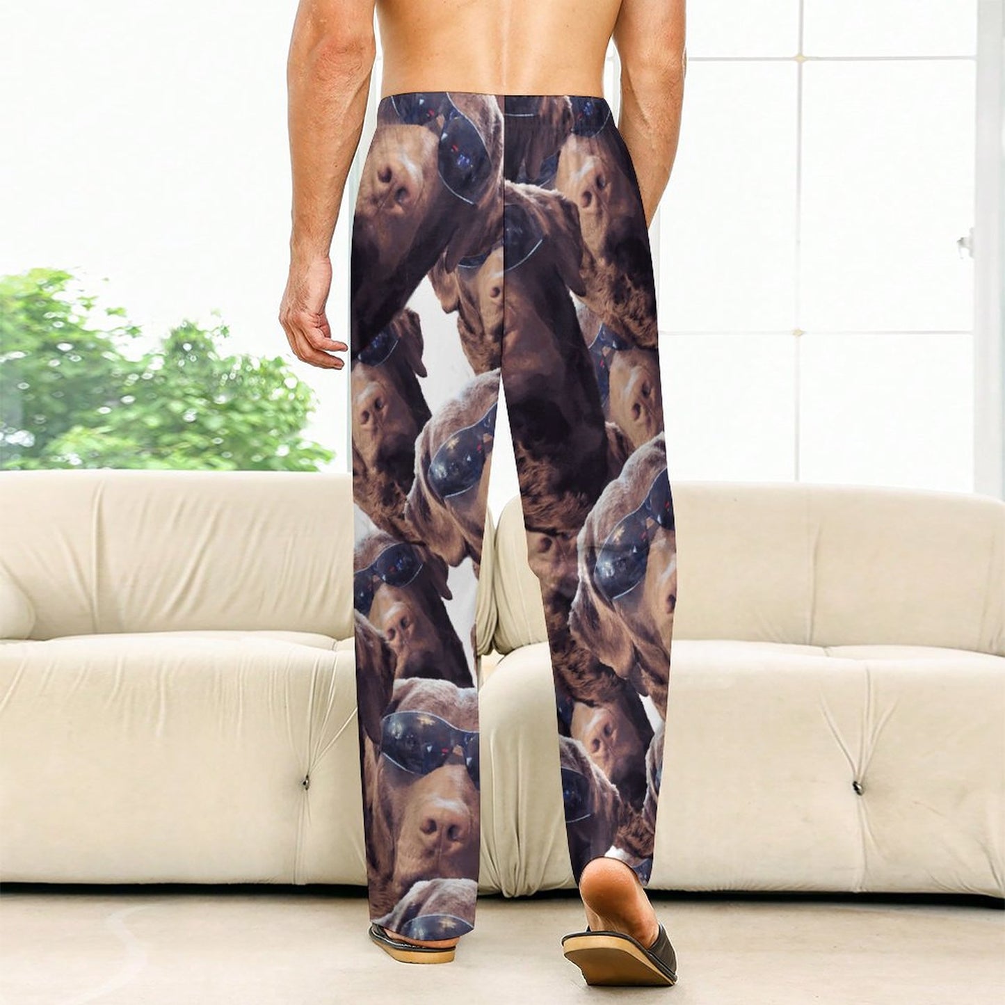 FOXY LADY _ LAB _ COLLAGE FACE DESIGN -Women's Home Pajamas Pants