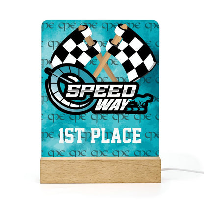 CPE SPEEDWAY Acrylic AWARD W Wooden Base