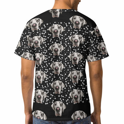 FACE w PAWS-n-BONES  Men's T-Shirt Short Sleeve