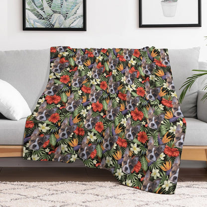 HAWAIIAN STYLE FACE -  Flannel Throw Blanket-60"x80"