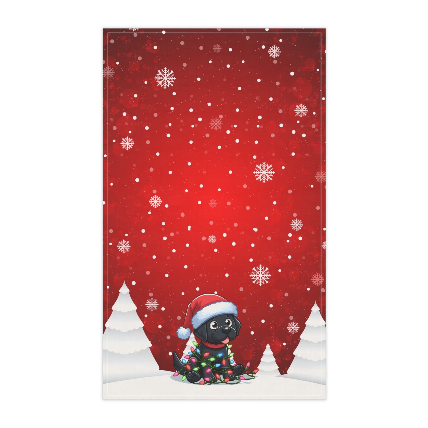 BLACK LAB   HOLIDAY Tea Towel