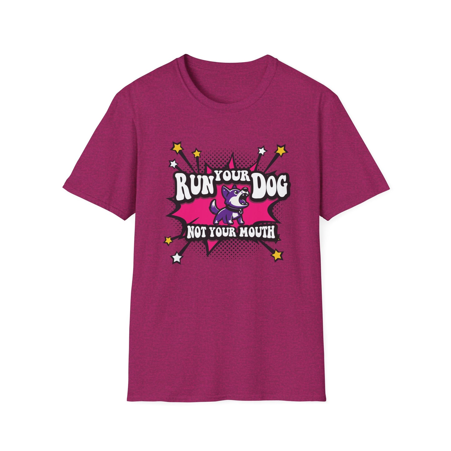 RUN YOUR DOG - Comic - Unisex Softstyle T-Shirt