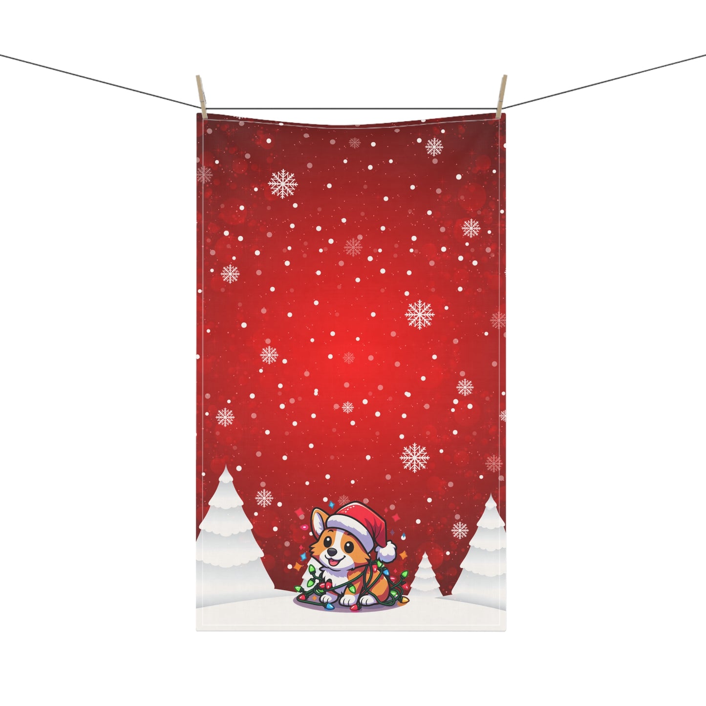 CORGI  HOLIDAY Tea Towel